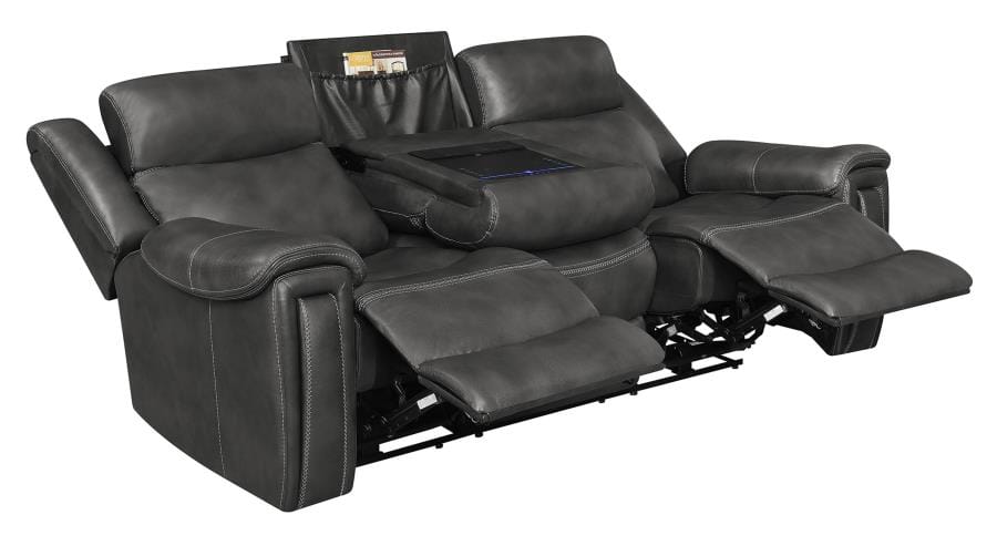 Shallowford 3-piece Upholstered Power^2 Sectional Hand Rubbed Charcoal