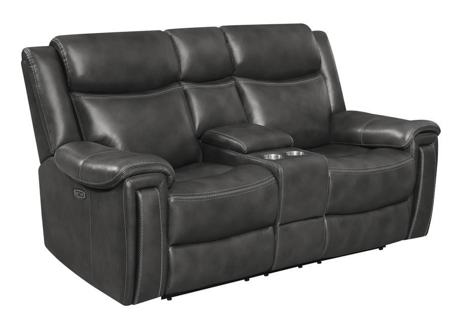 Shallowford 3-piece Upholstered Power^2 Sectional Hand Rubbed Charcoal