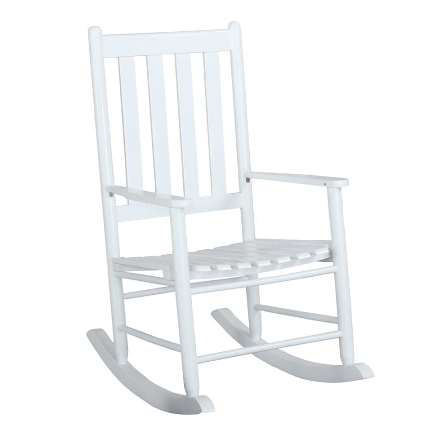 Annie Slat Back Wooden Rocking Chair White