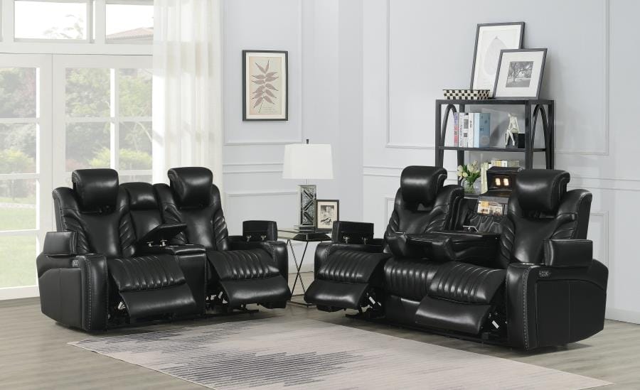 Bismark 2-piece Living Room Set with Power Headrest Black