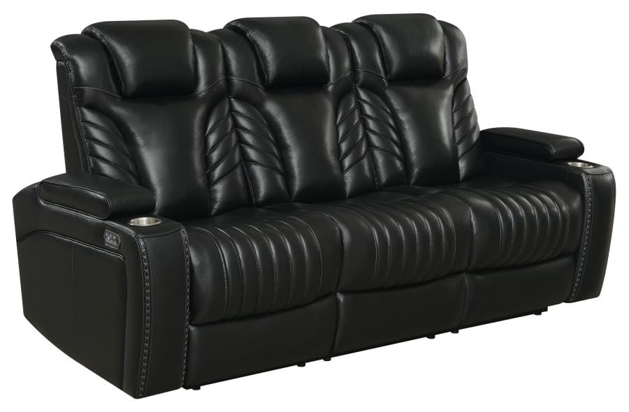 Bismark 2-piece Living Room Set with Power Headrest Black