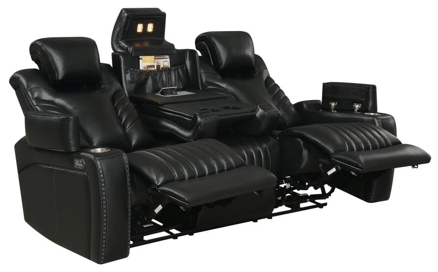 Bismark 2-piece Living Room Set with Power Headrest Black