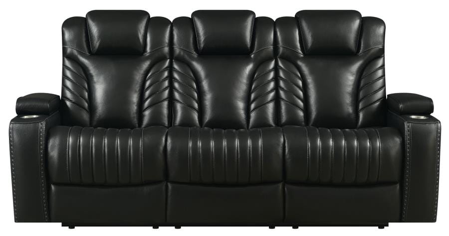 Bismark 2-piece Living Room Set with Power Headrest Black