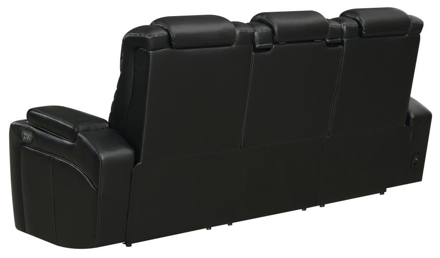 Bismark 2-piece Living Room Set with Power Headrest Black