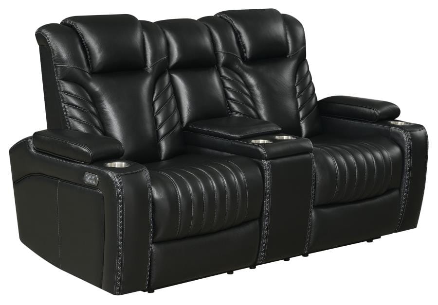 Bismark 2-piece Living Room Set with Power Headrest Black