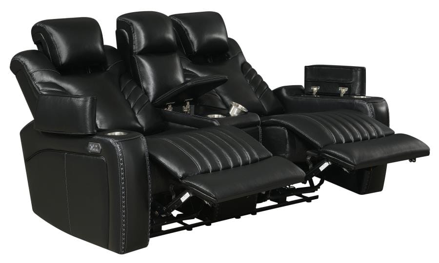 Bismark 2-piece Living Room Set with Power Headrest Black