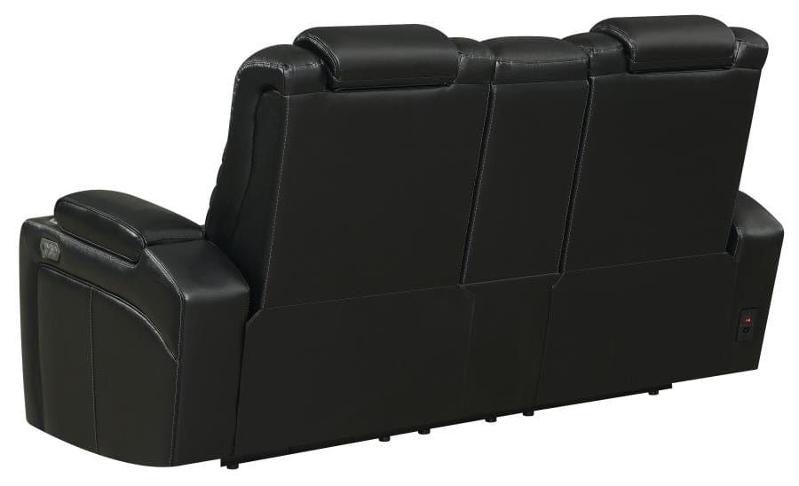 Bismark 3-piece Living Room Set with Power Headrest Black