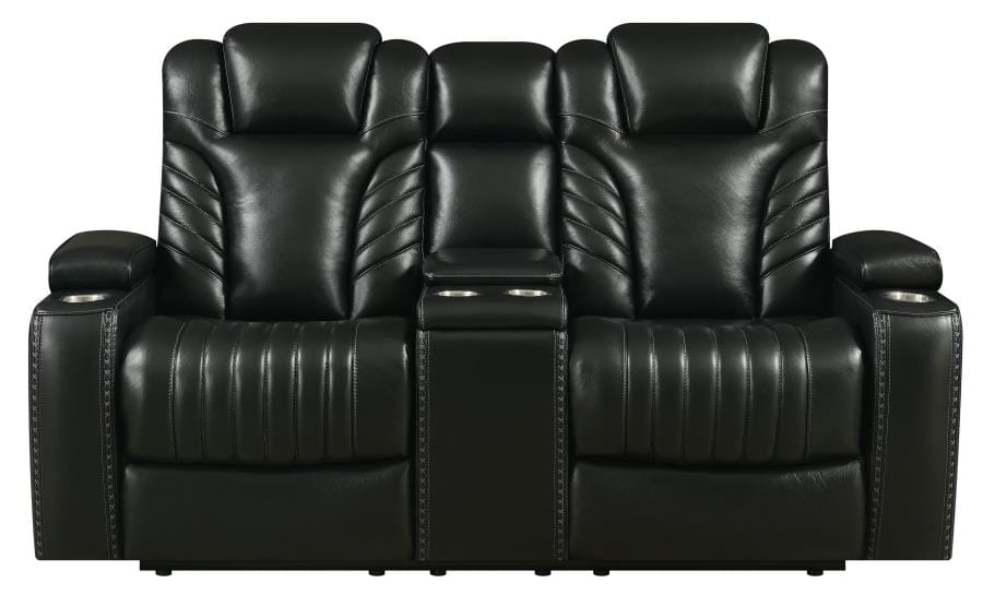 Bismark Power^2 Loveseat with Console Black