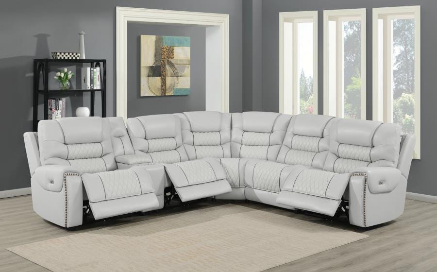 Garnet 6-piece Modular Power^2 Sectional Light Grey