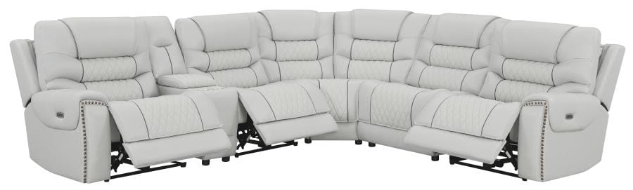 Garnet 6-piece Modular Power^2 Sectional Light Grey