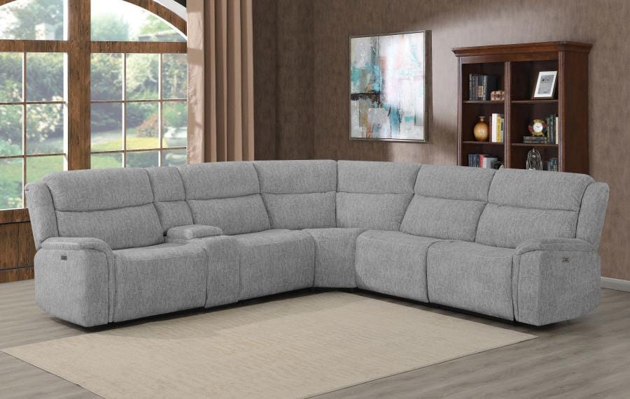 Wagner 6-piece Modular Power^2 Sectional Light Grey