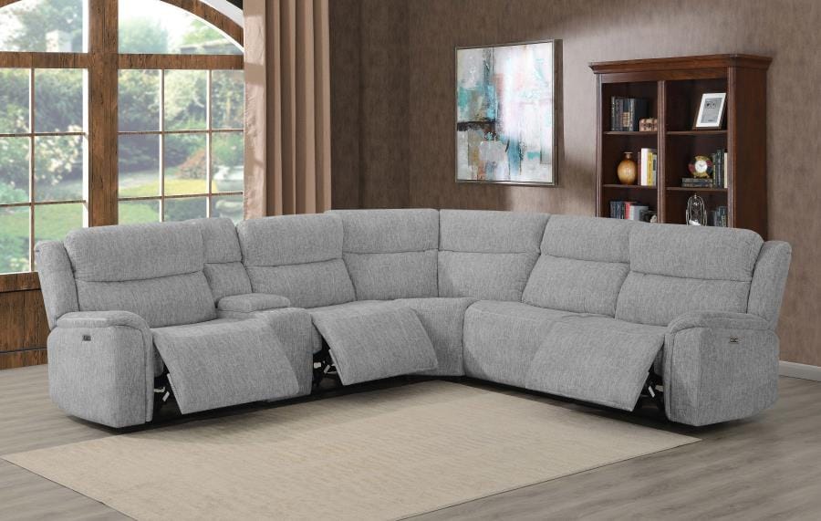 Wagner 6-piece Modular Power^2 Sectional Light Grey