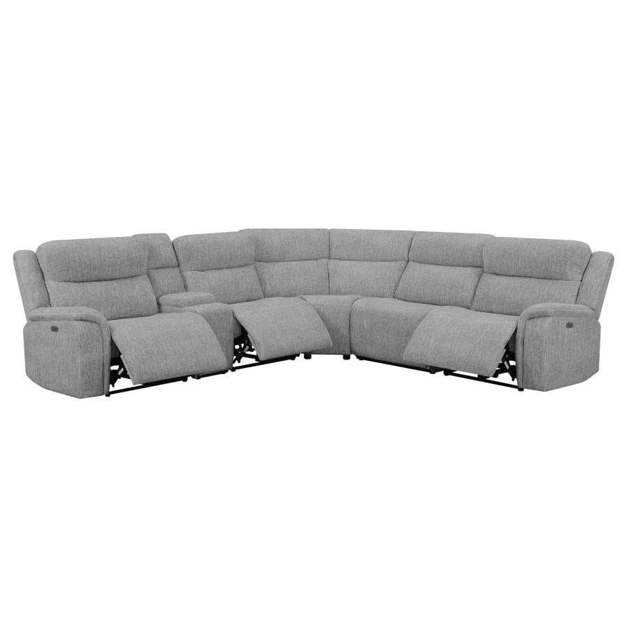 Wagner 6-piece Modular Power^2 Sectional Light Grey