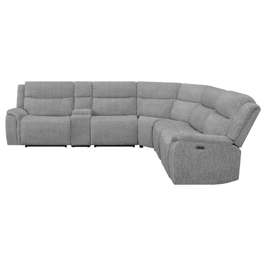 Wagner 6-piece Modular Power^2 Sectional Light Grey