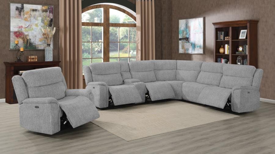 Wagner 6-piece Modular Power^2 Sectional Light Grey