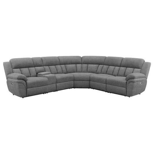 Bahrain 6-piece Upholstered Power Sectional Charcoal