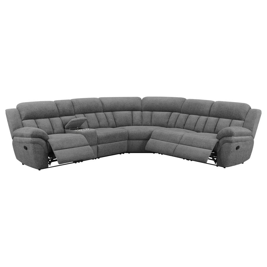 Bahrain 6-piece Upholstered Motion Sectional Charcoal