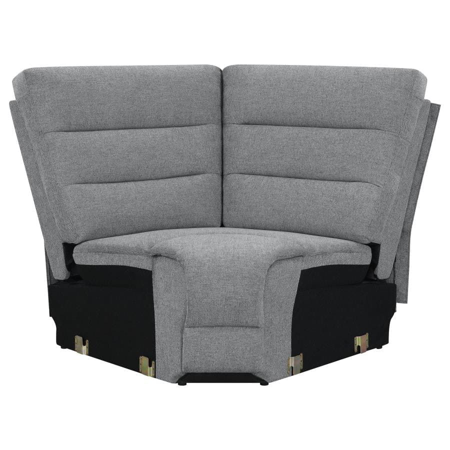 David 3-piece Upholstered Motion Sectional with Pillow Arms Smoke