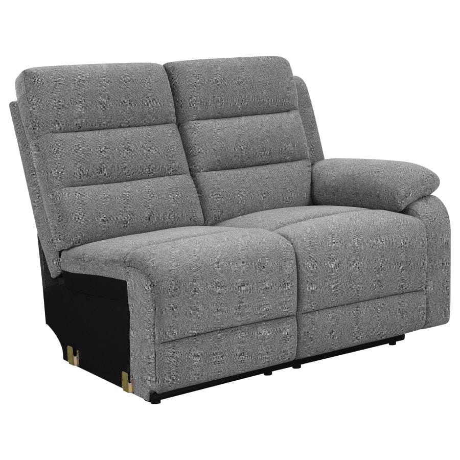 David 3-piece Upholstered Motion Sectional with Pillow Arms Smoke