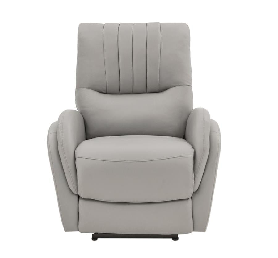 Upholstered Power^3 Recliner with Power Lumbar Light Grey