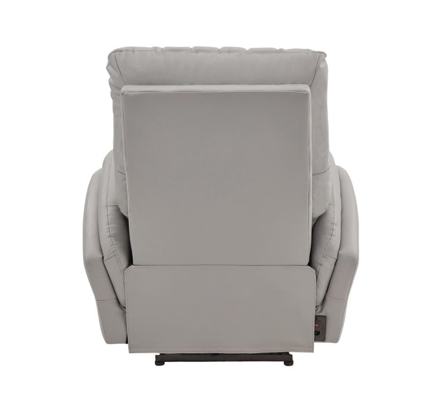 Upholstered Power^3 Recliner with Power Lumbar Light Grey