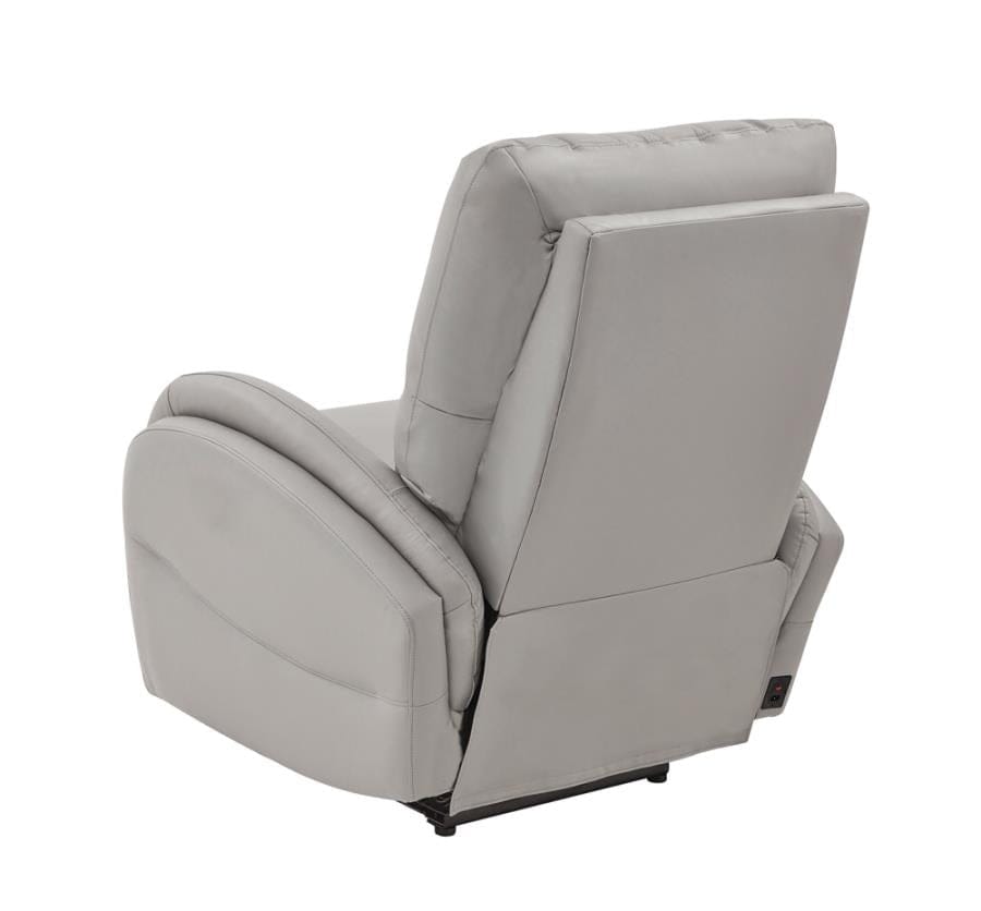 Upholstered Power^3 Recliner with Power Lumbar Light Grey