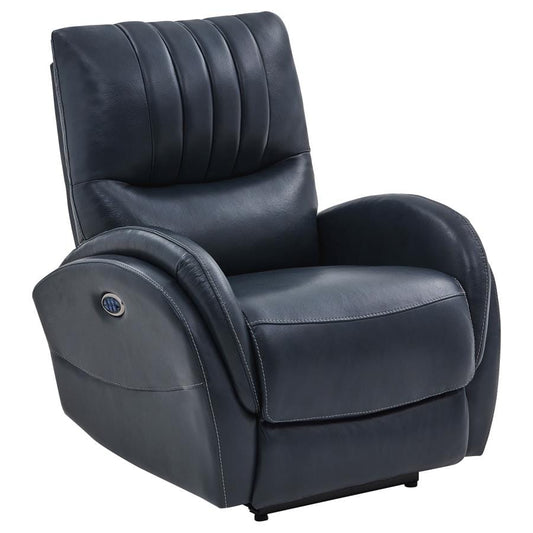 Upholstered Power^3 Recliner with Power Lumbar Blue