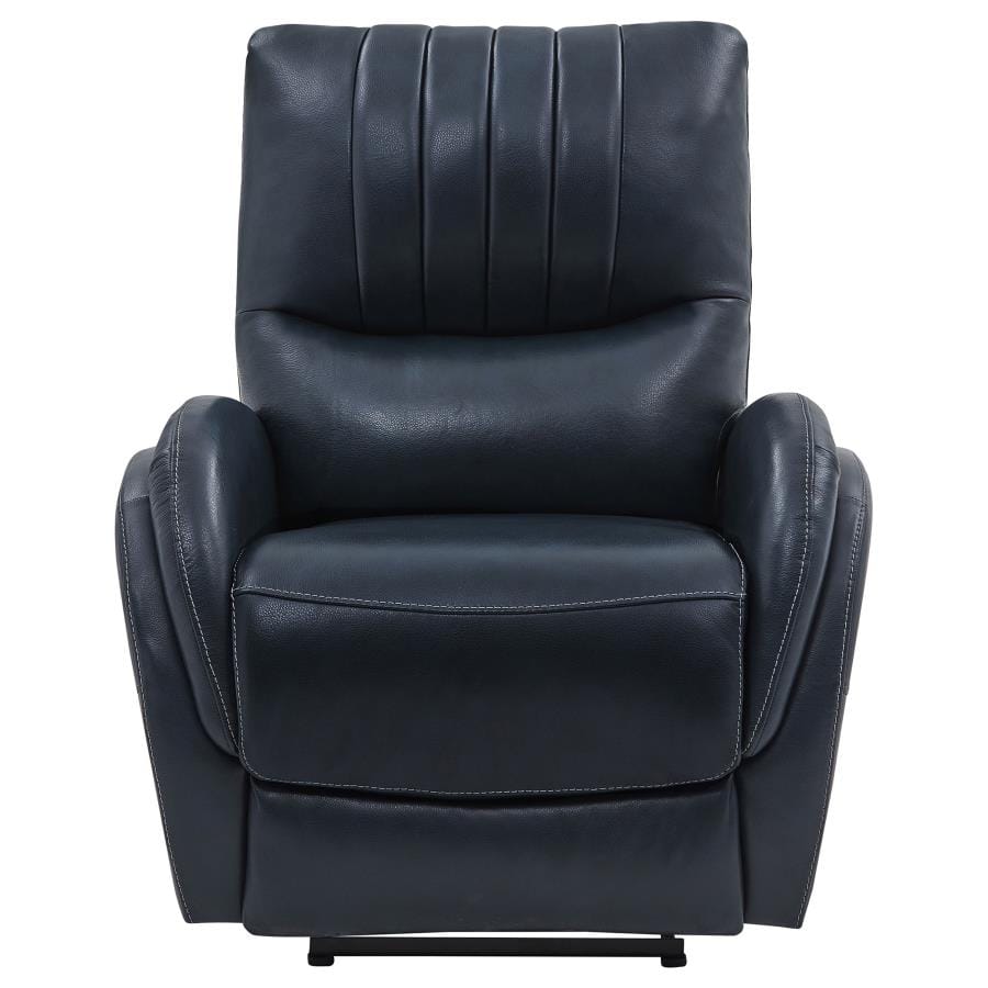 Upholstered Power^3 Recliner with Power Lumbar Blue