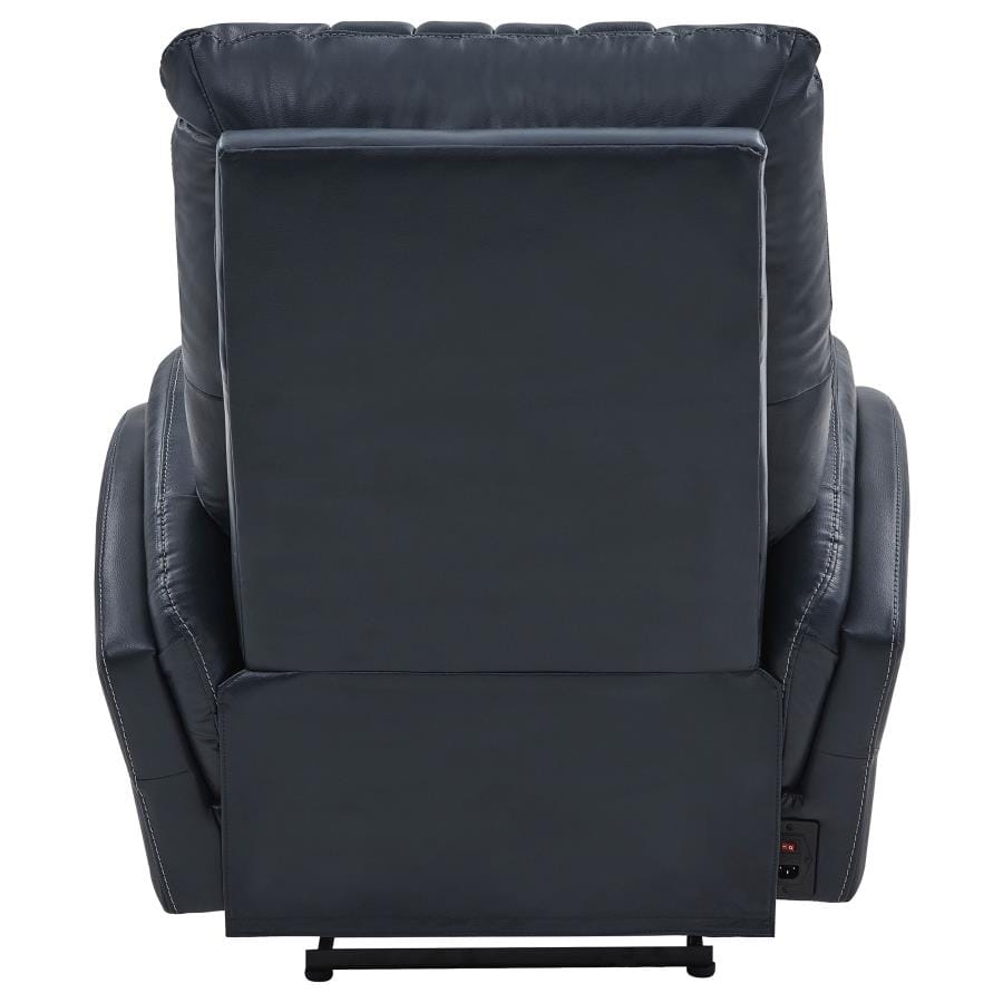 Upholstered Power^3 Recliner with Power Lumbar Blue