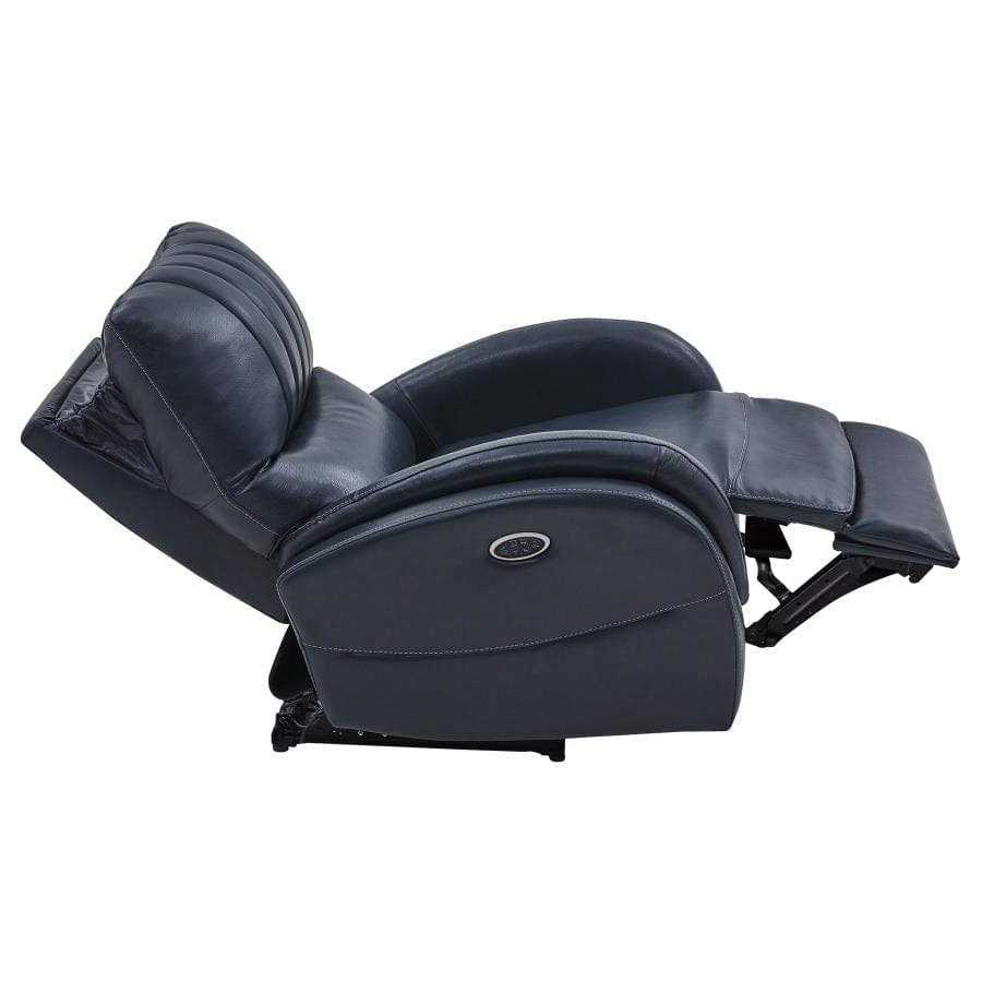 Upholstered Power^3 Recliner with Power Lumbar Blue