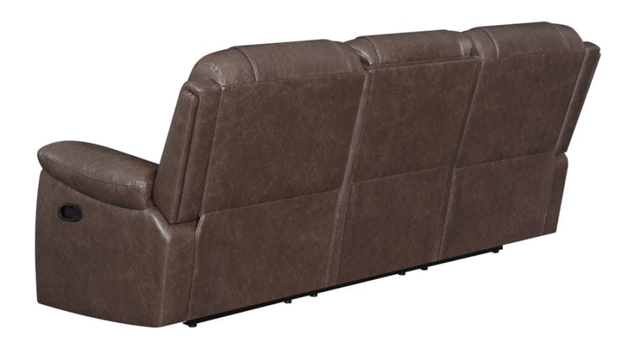 Flamenco Tufted Upholstered Motion Sofa Brown