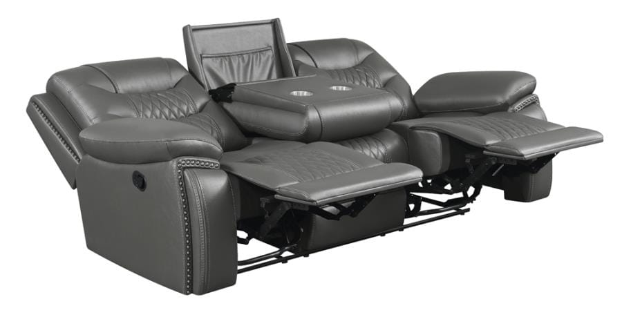 Flamenco Tufted Upholstered Motion Sofa Charcoal