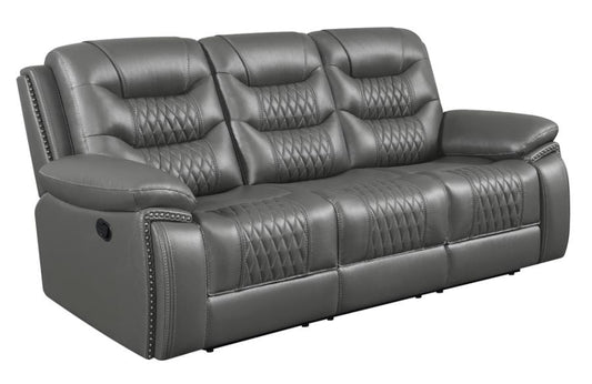 Flamenco Tufted Upholstered Motion Sofa Charcoal