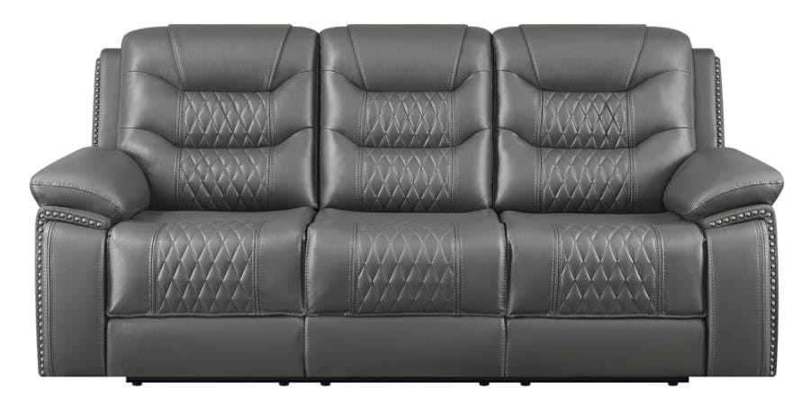 Flamenco Tufted Upholstered Motion Sofa Charcoal