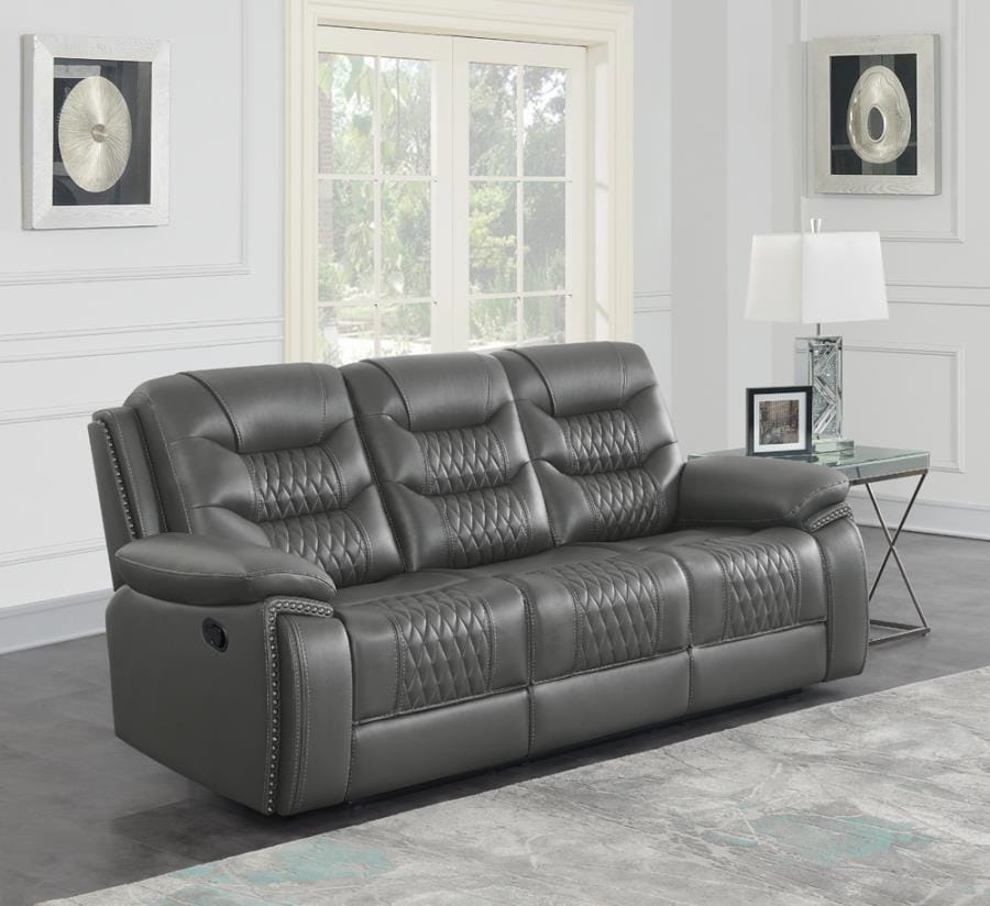 Flamenco Tufted Upholstered Motion Sofa Charcoal