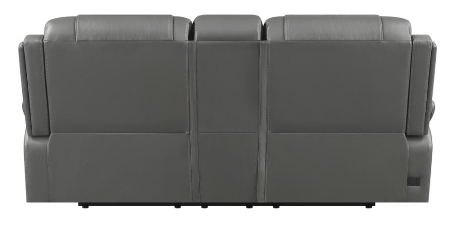 Flamenco Tufted Upholstered Power Loveseat with Console Charcoal