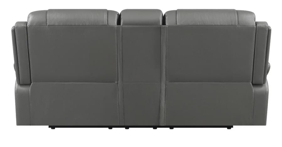 Flamenco Tufted Upholstered Motion Loveseat with Console Charcoal