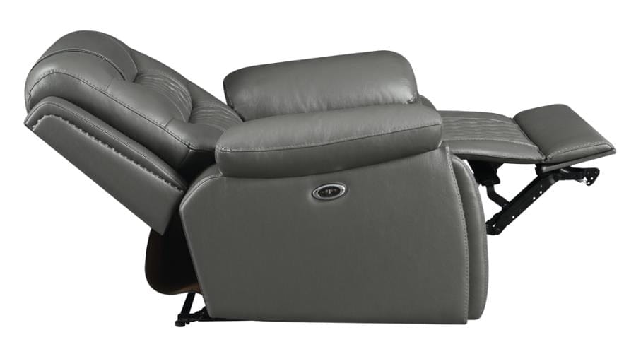 Flamenco Tufted Upholstered Power Recliner Charcoal