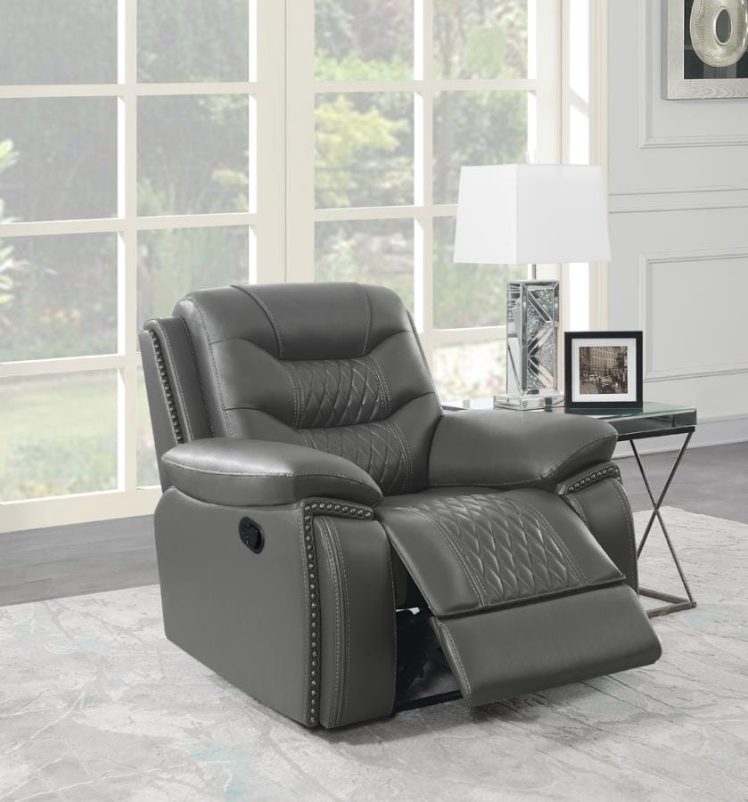 Flamenco Tufted Upholstered Recliner Charcoal