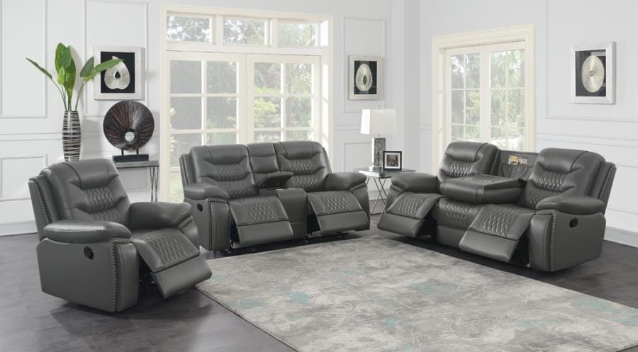 Flamenco Tufted Upholstered Recliner Charcoal