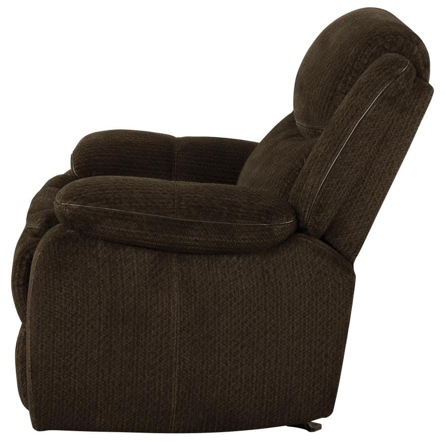 Jennings Upholstered Power Glider Recliner Brown