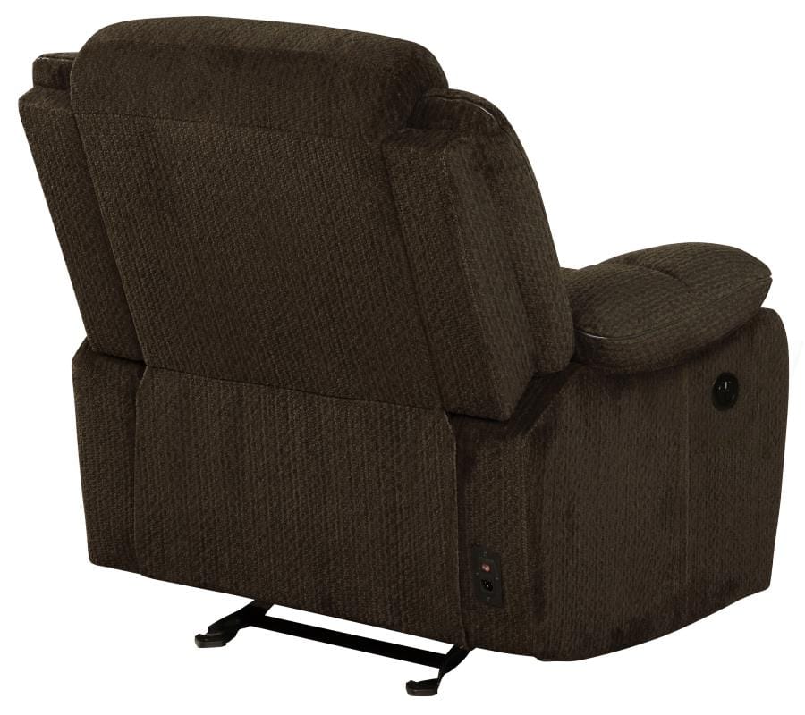 Jennings Upholstered Power Glider Recliner Brown