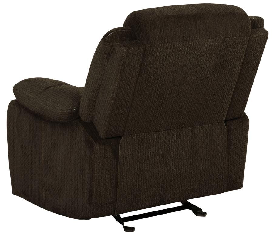 Jennings Upholstered Motion Glider Recliner Brown