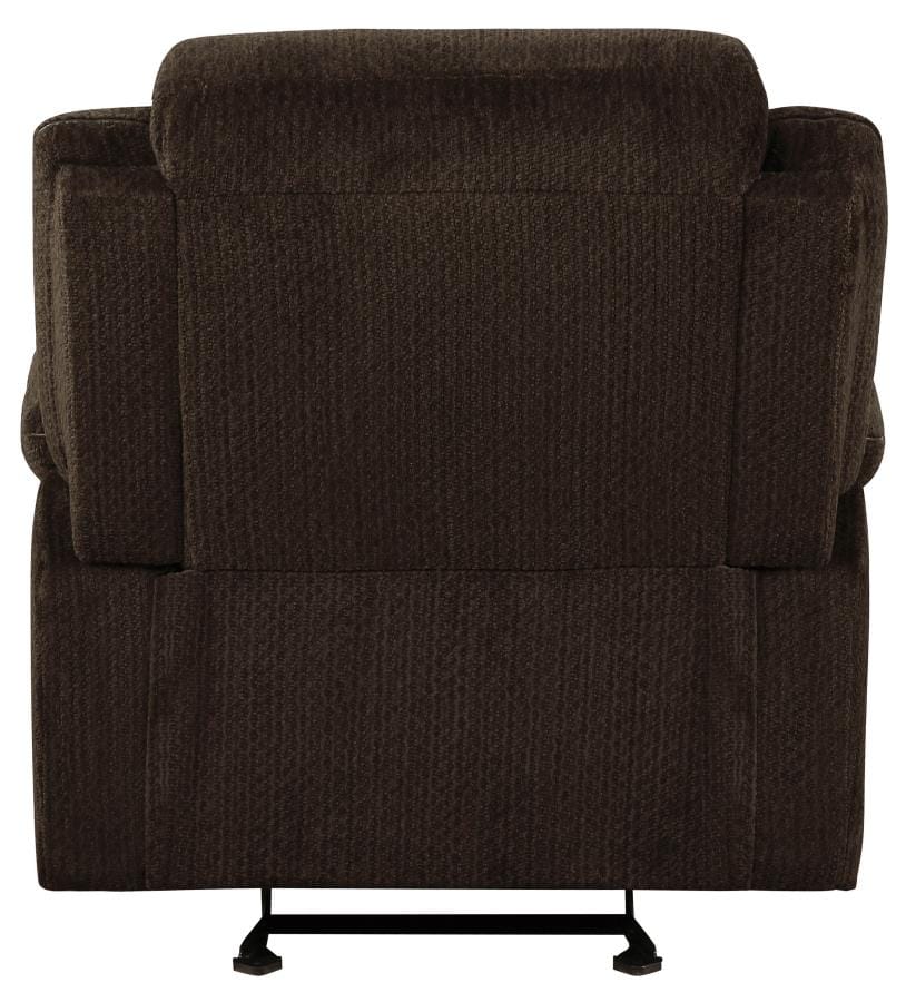 Jennings Upholstered Motion Glider Recliner Brown