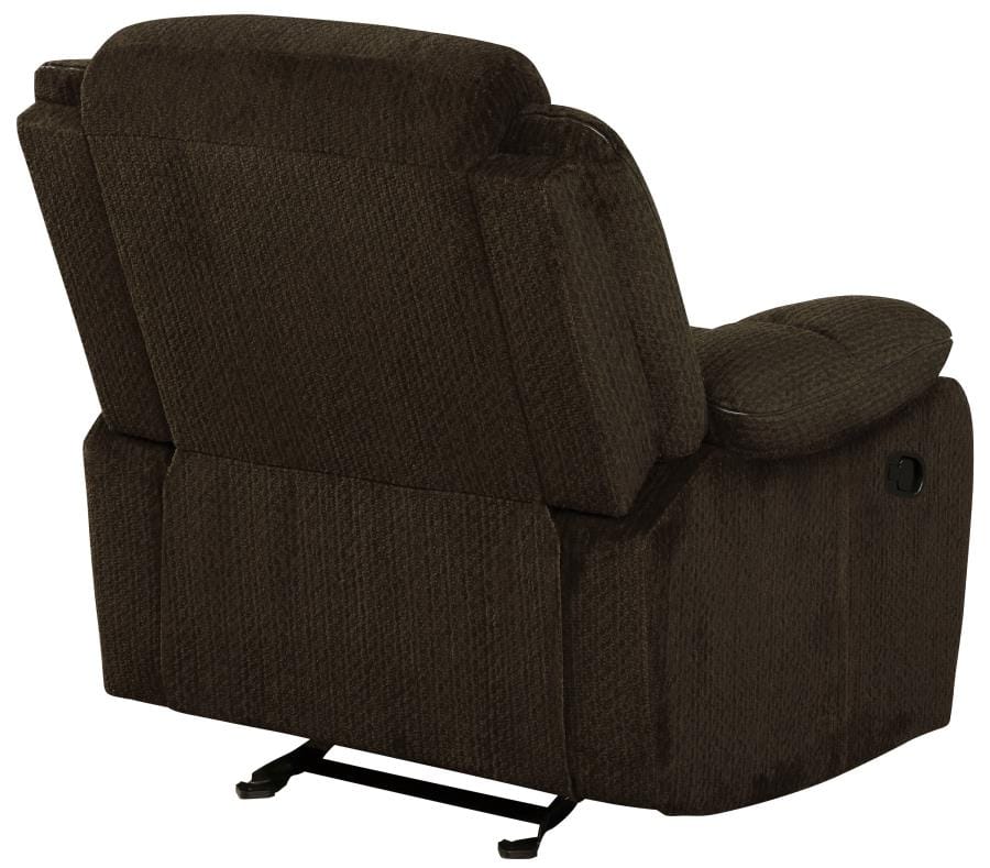 Jennings Upholstered Motion Glider Recliner Brown