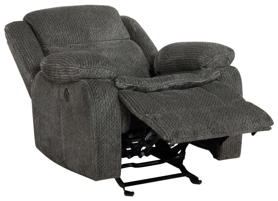 Jennings Upholstered Power Glider Recliner Charcoal