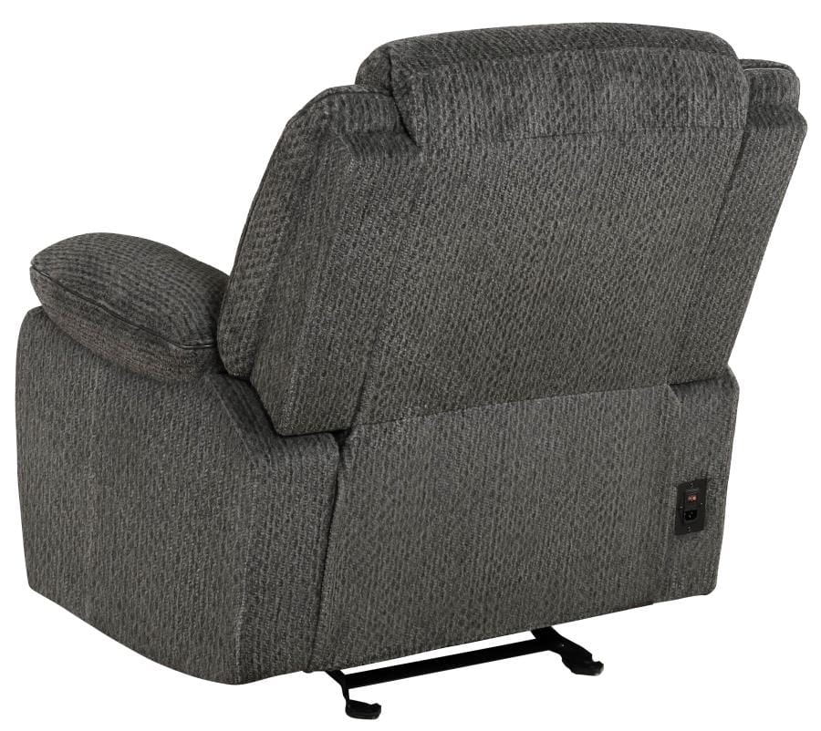 Jennings Upholstered Power Glider Recliner Charcoal