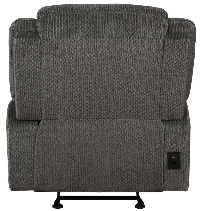 Jennings Upholstered Power Glider Recliner Charcoal