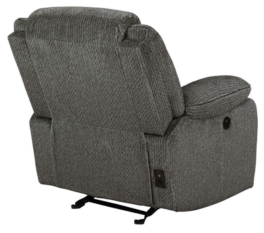 Jennings Upholstered Power Glider Recliner Charcoal