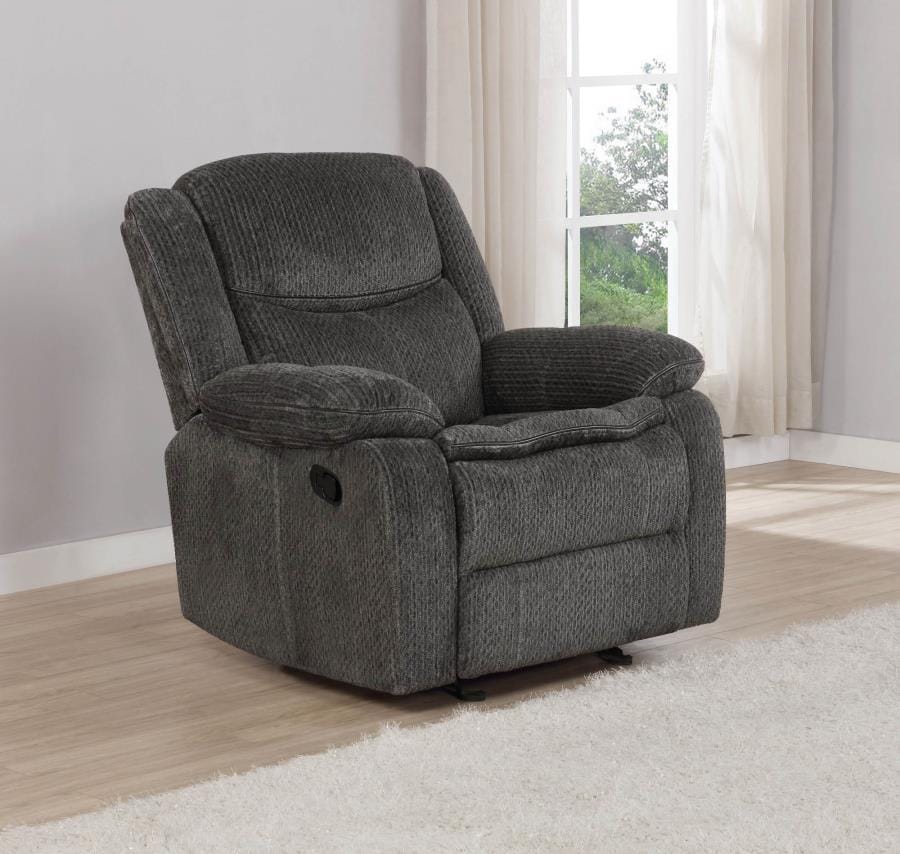 Jennings Upholstered Motion Glider Recliner Charcoal